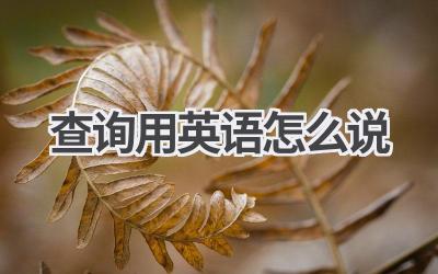 查询用英语怎么说-580学习网