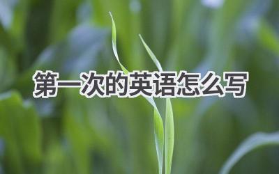 第一次的英语怎么写-580学习网