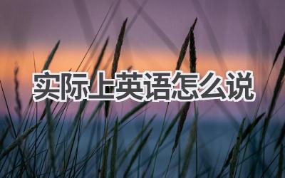 实际上英语怎么说-580学习网